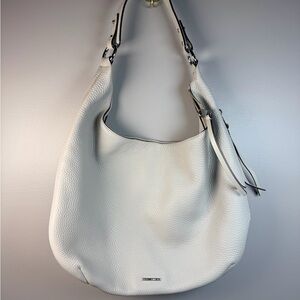 Rebecca Minkoff Light Gray Leather Hobo Bag soft and slouchy